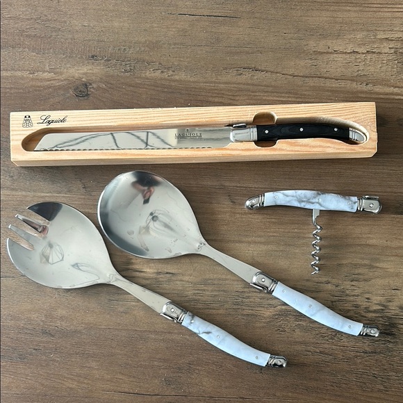Laguiole Stainless Steel and Marble Utensil Set - Picture 1 of 5
